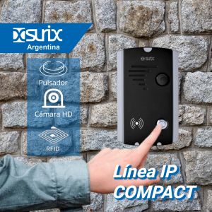 FRENTE LINEA COMPAC C/CAMARA  IP ACCESS SURIX 1 PULSADOR + LECTOR RFID INTEGRADO - Vista 1